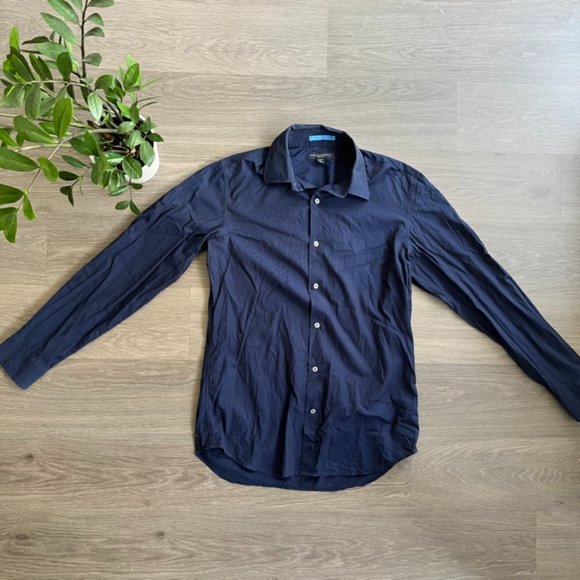 Banana Republic Navy "Slim Fit" Button Down Dress Shirt - Picture 1 of 9